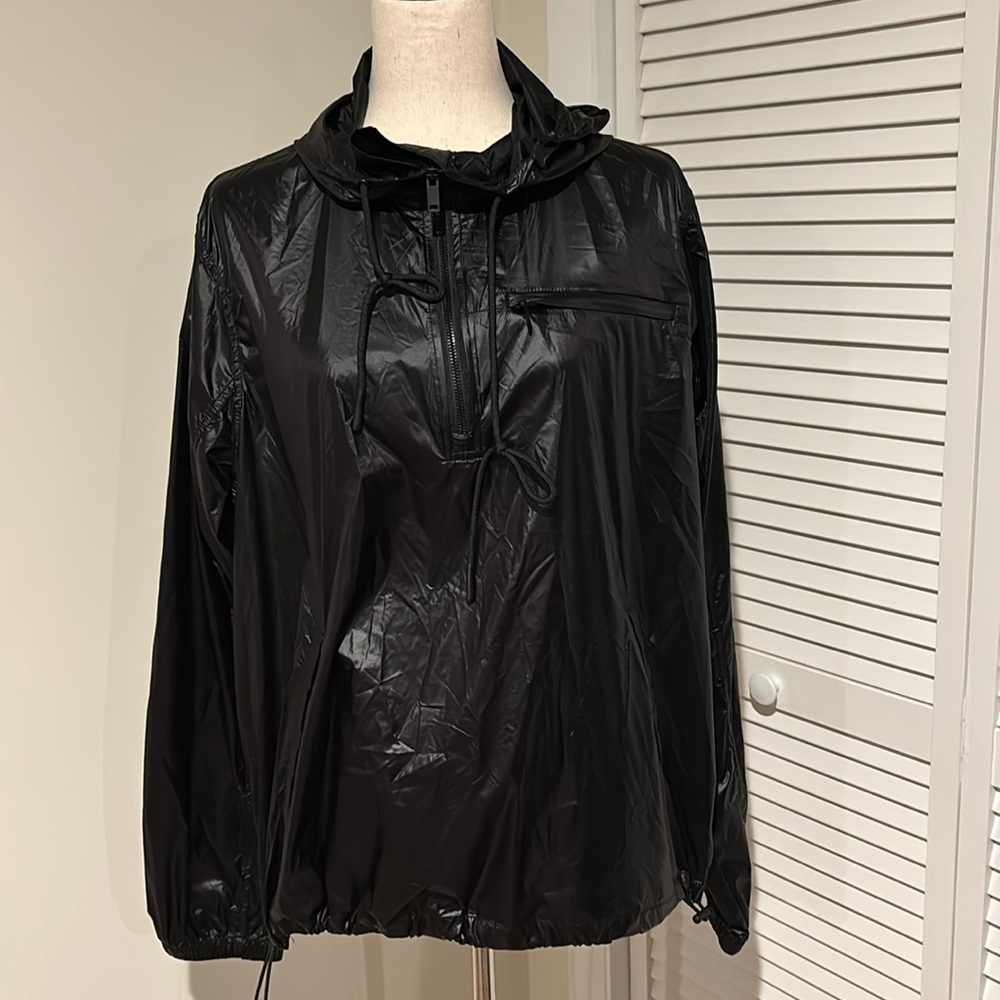Rae Mode Black Lightweight Active Quarter-Zip Hooded Jacket